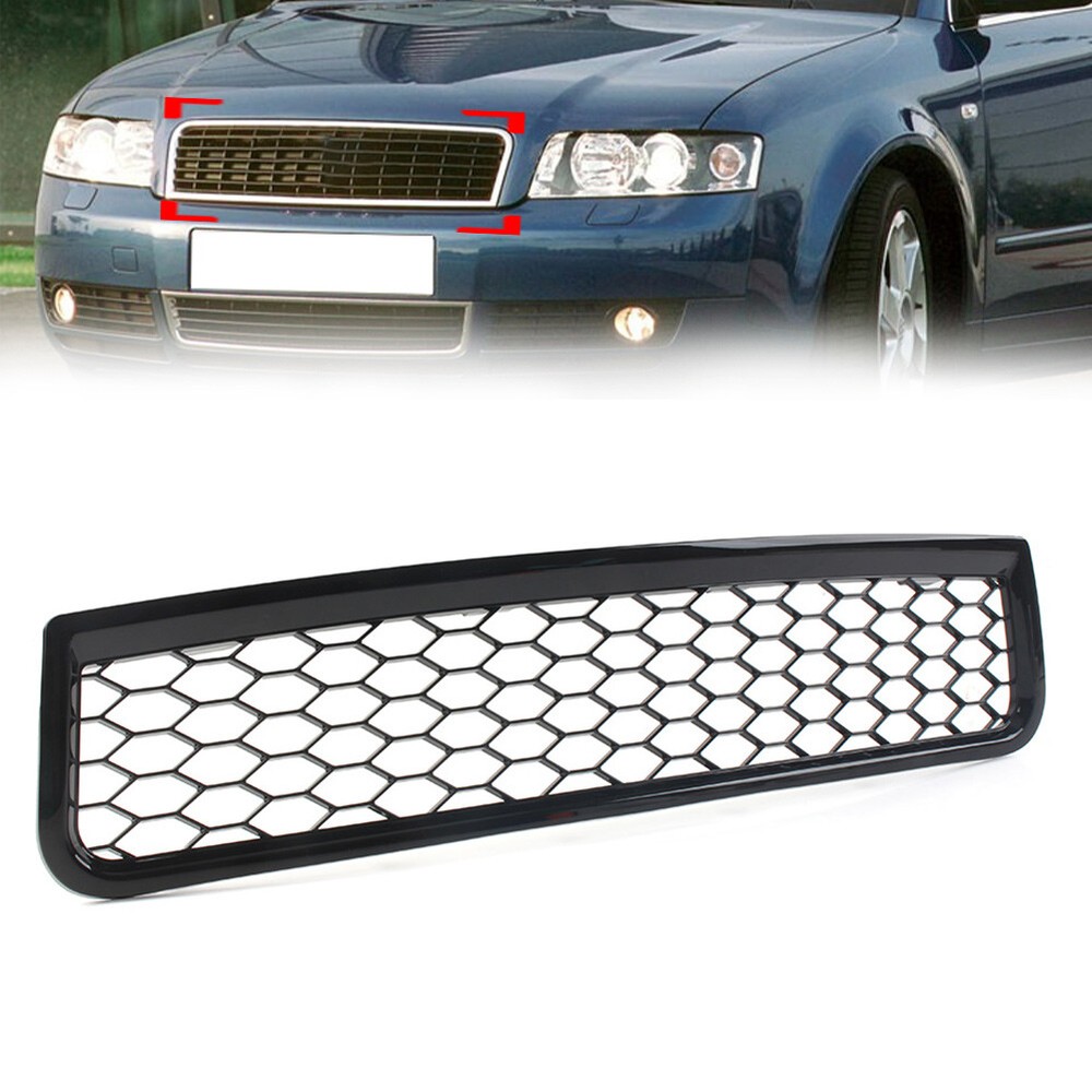 Front Bumper Upper Honeycomb Mesh Grille For Audi A4 B6 2001-2005 02 8E0853651F