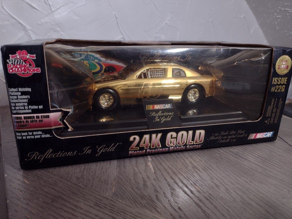 Vintage 1:24 Scale NASCAR Die Cast Collectible in 24K Gold by Racing Champions