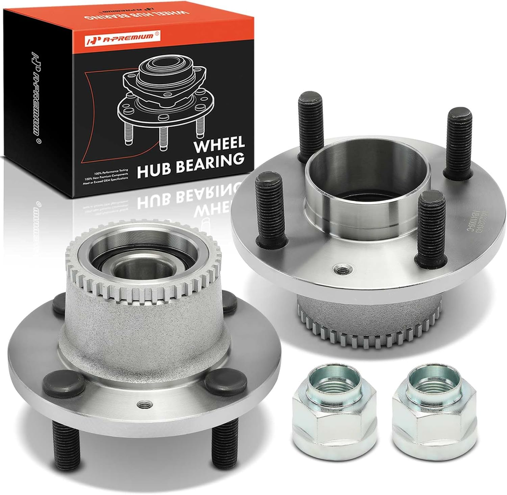 2 X Rear Wheel Bearing and Hub Assembly with ABS Ring & 4-Lug Compatible with Ch