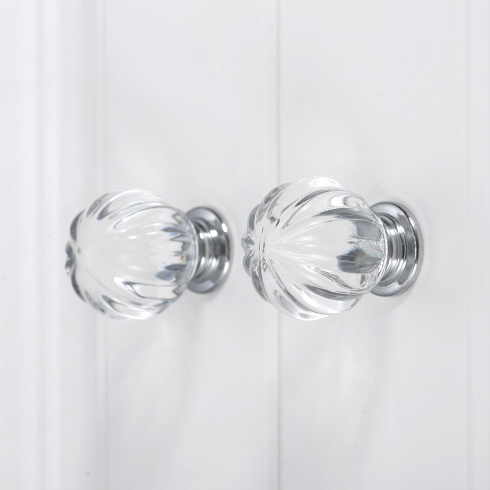 30mm Clear Crystal Knob Door Cabinet Dresser Drawer Closet Pull Handle Hardware