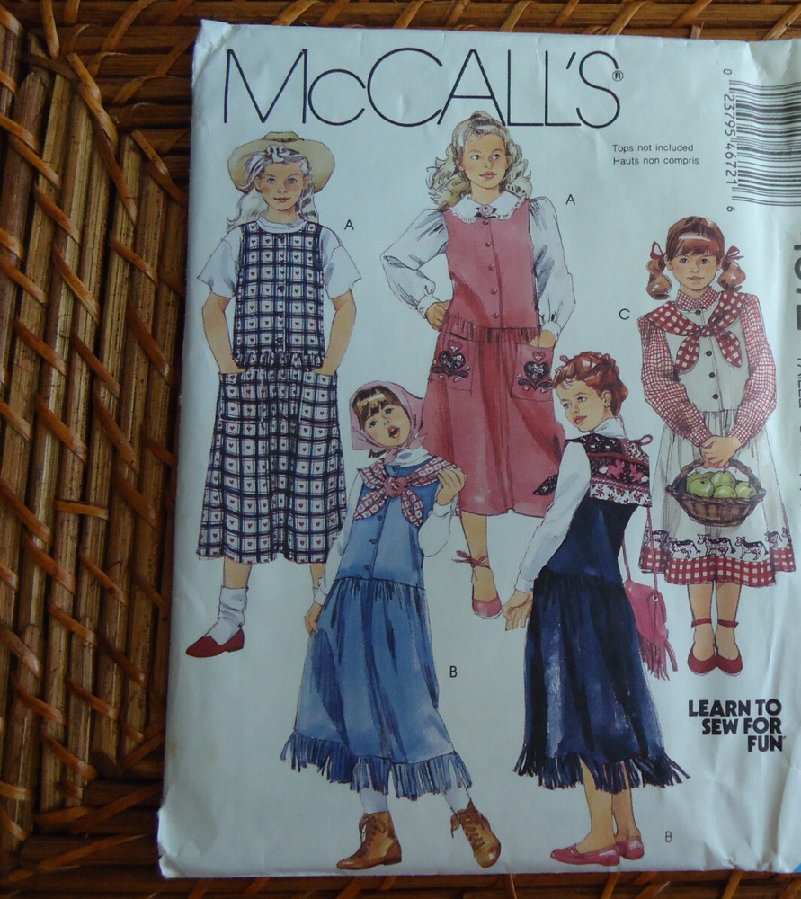 McCall's Pattern 4672 Size CJ 10-14 Childrens Jumper Collar Appliques Un Cut VTG