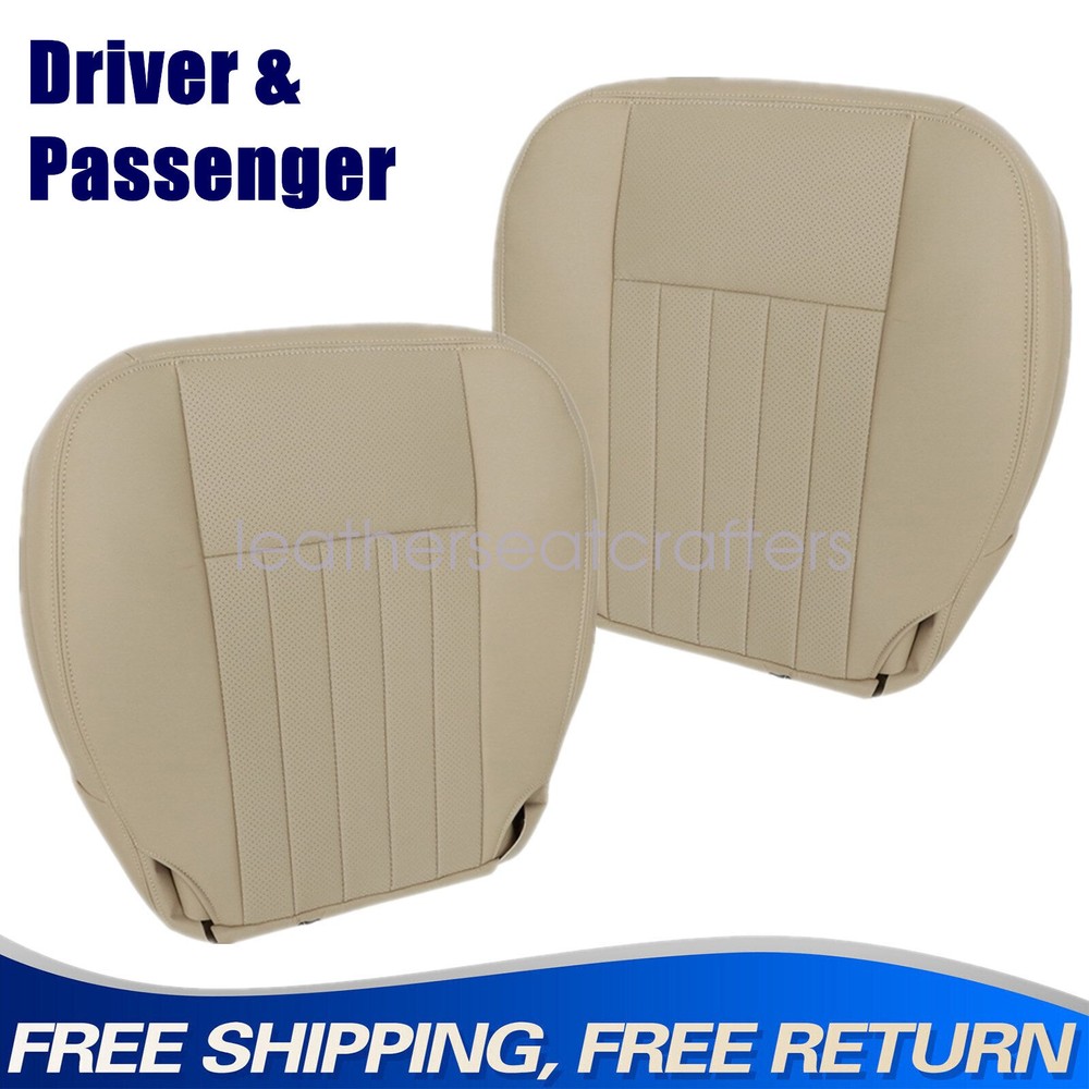 Driver & Passenger Bottom Leather Cover Tan Perf For 2003-2006 Lincoln Navigator