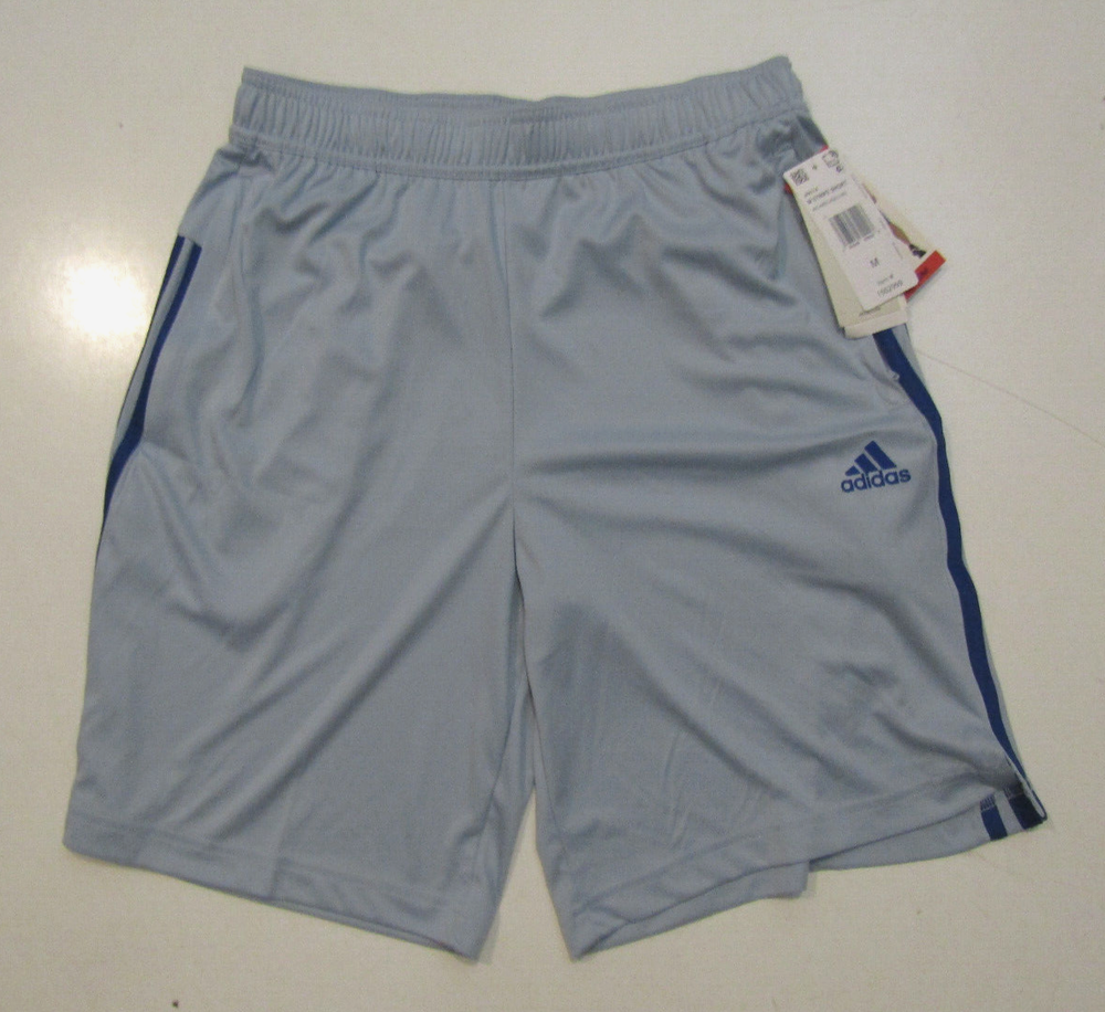 ADIDAS Aeroready Light Blue Stripe Active Shorts Size X-Large Mens NWT
