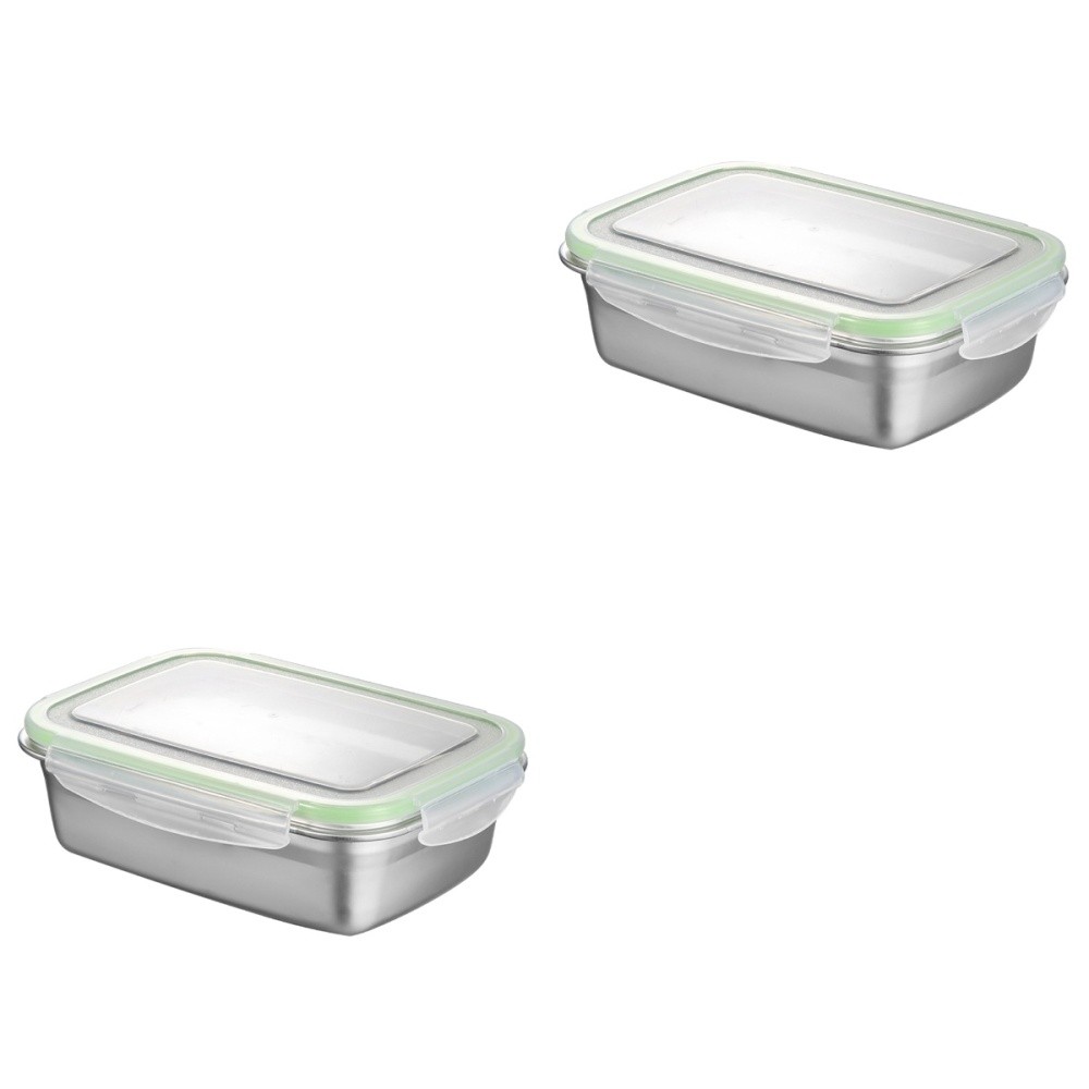 2-Pack Stainless Steel Food Storage Containers with Lids for Freshness  