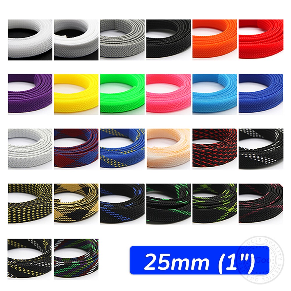 1-inch PET Expandable Braided Cable Sleeving for Wire Harness Management