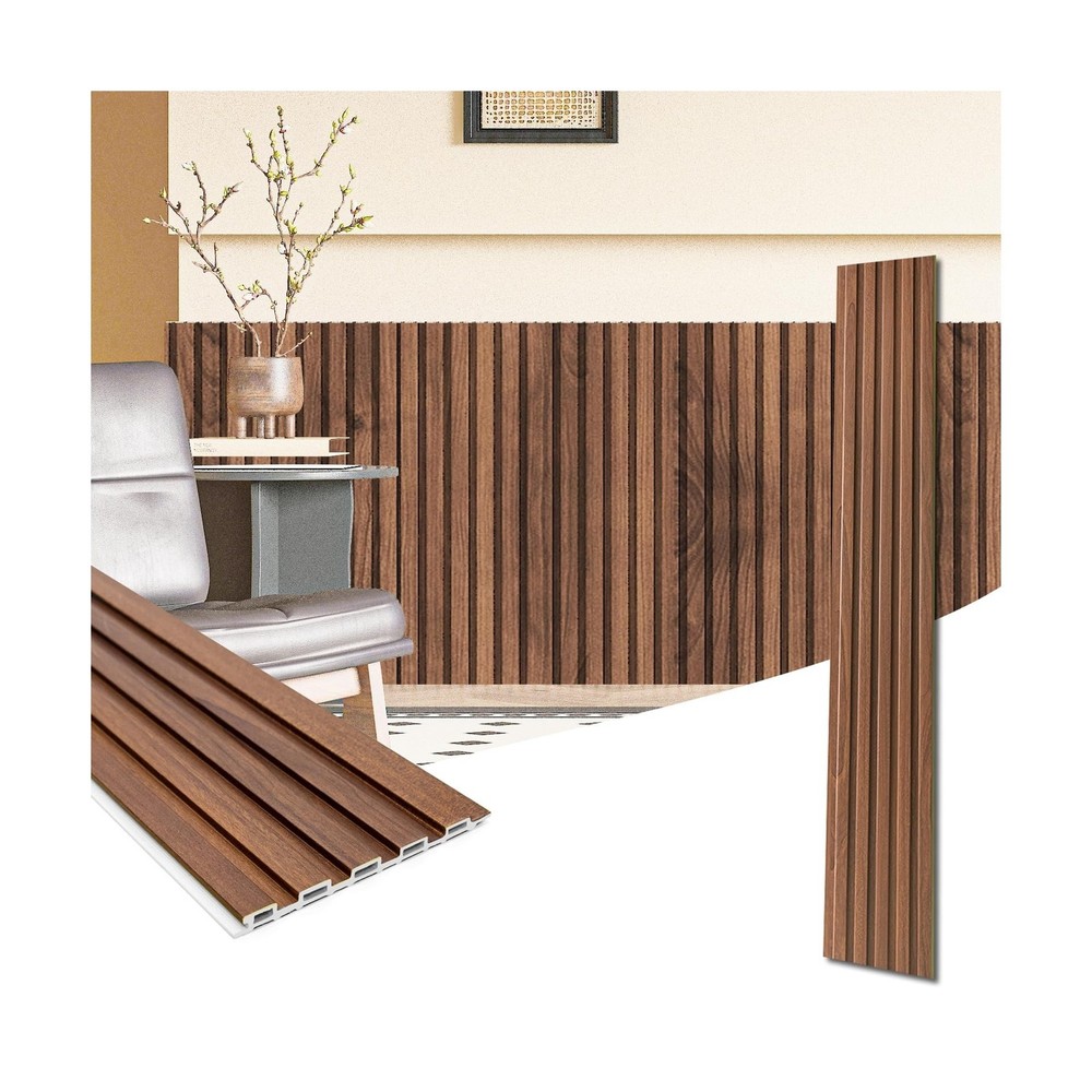 Art3d WPC Wainscoting Panels, 16-Pack 48 x 6 Inch 3D Wall Accents for Interio...