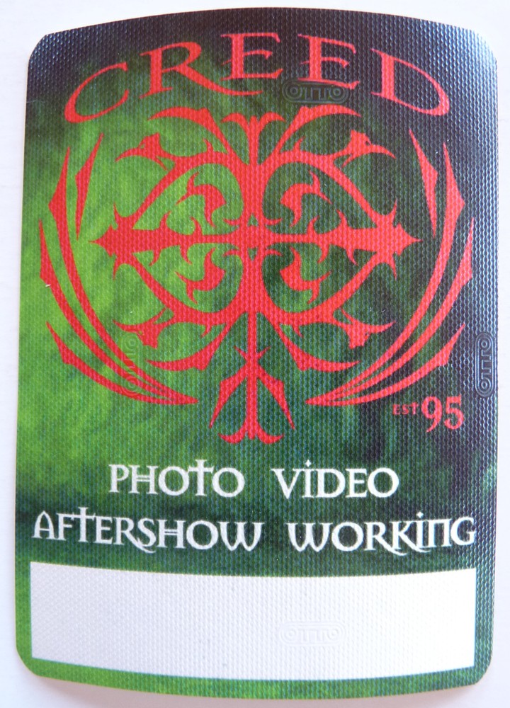 Creed 2012 Concert Tour Green Backstage Pass D14