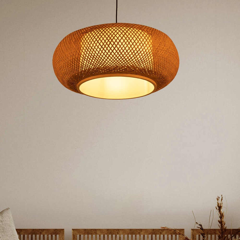 Retro Ceiling Light Bamboo Rattan Weavn Hanging Lamps Home Inns, Homestay Hotels