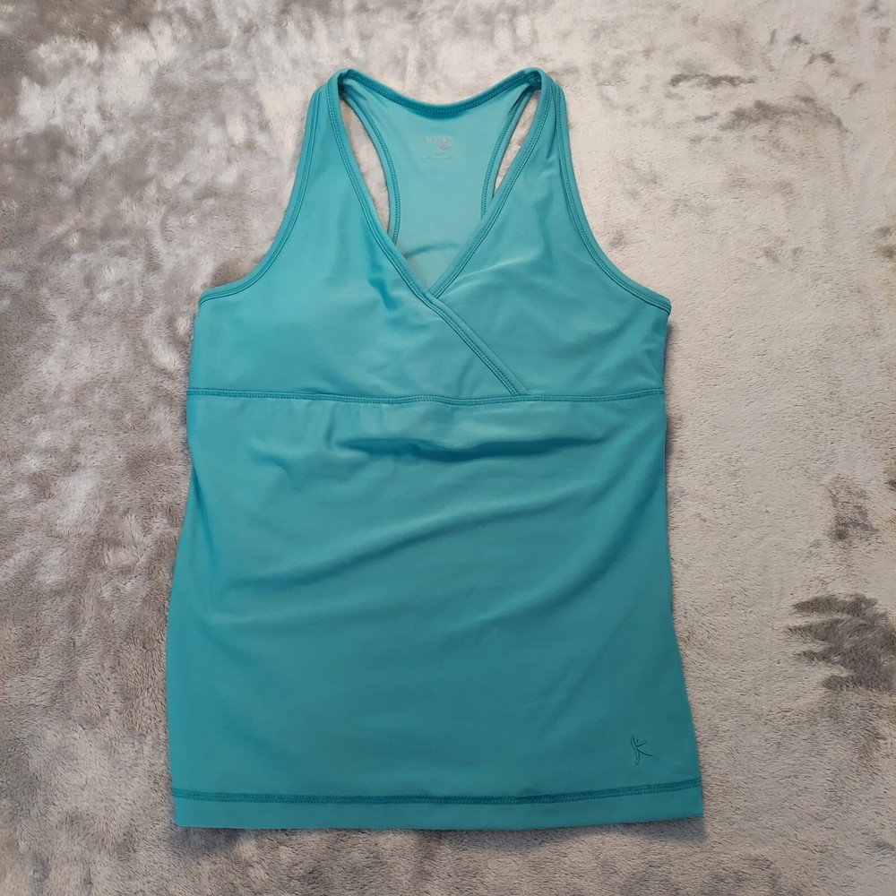Danskin Now Fitted Razor Back  Workout Tank M(8/10) Teal cove 24in L 15in W