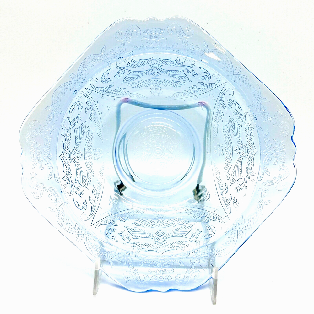Vintage Federal Madrid Blue Depression Glass Soup Salad Bowl 6.75 Inch