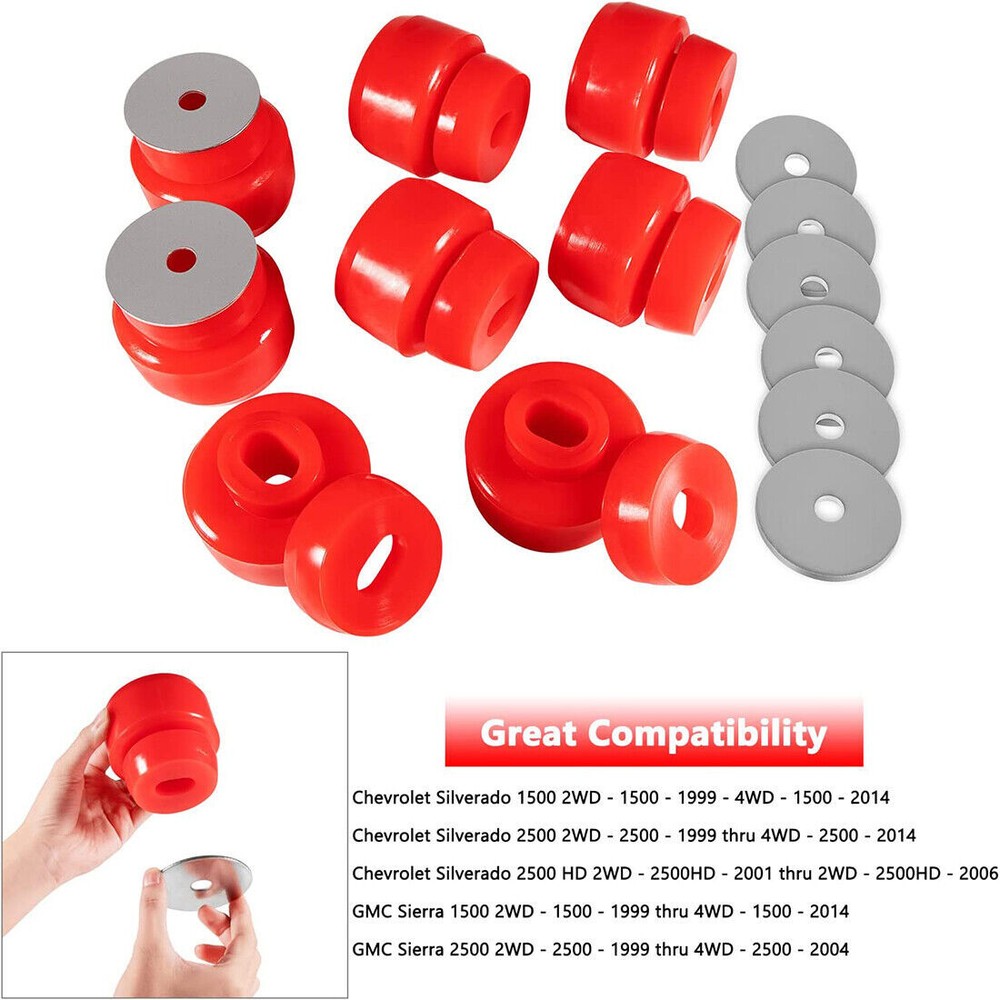 7-141 Body Cab Mount Bushing Kit fit 1999-2014 Silverado Sierra 1500 2500 2/4WD