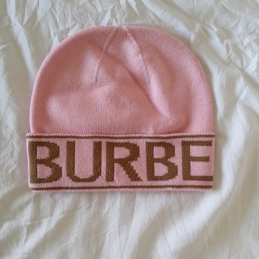 Pink Cashmere Beanie One Size Burberry Winter Cap Hat
