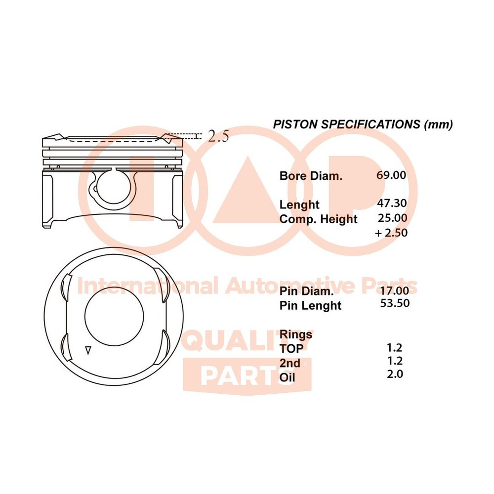 Complete Piston Series 100-20067 IAP QUALITY PARTS for CHEVROL - Upgrade 050