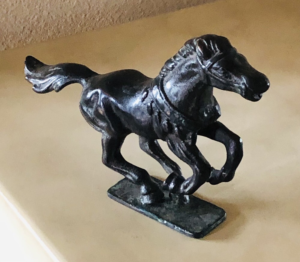 VINTAGE  BRONZE HORSE SCULPTURE - ON BASE - MID CENTURY