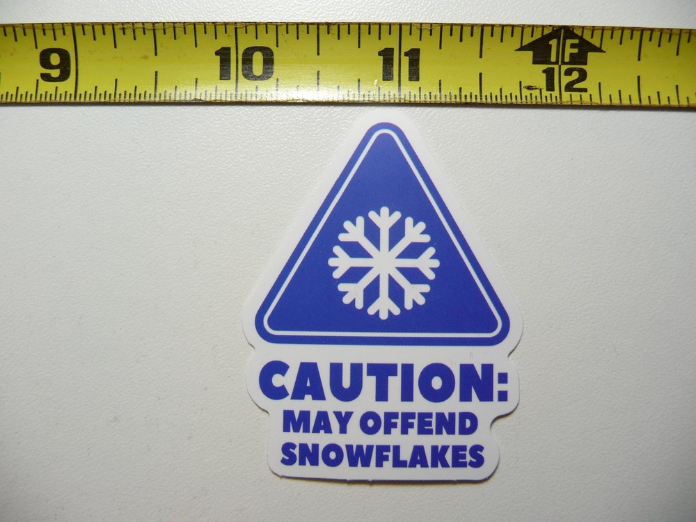 Sarcastic Sticker Decal Caution May Offend Snowflakes Funny Attitude Vinyl