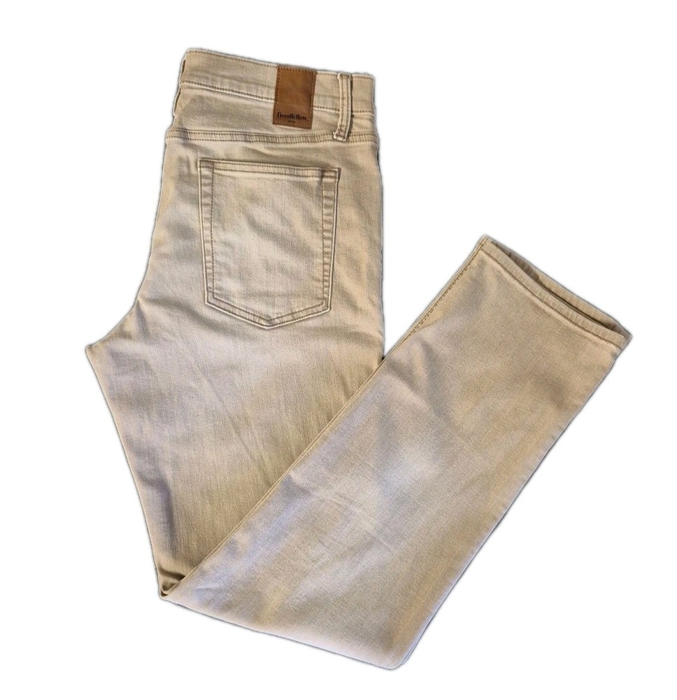 Goodfellow Co Mens 36x32 Brown Slim Straight Flex Denim Jeans Medium Wash