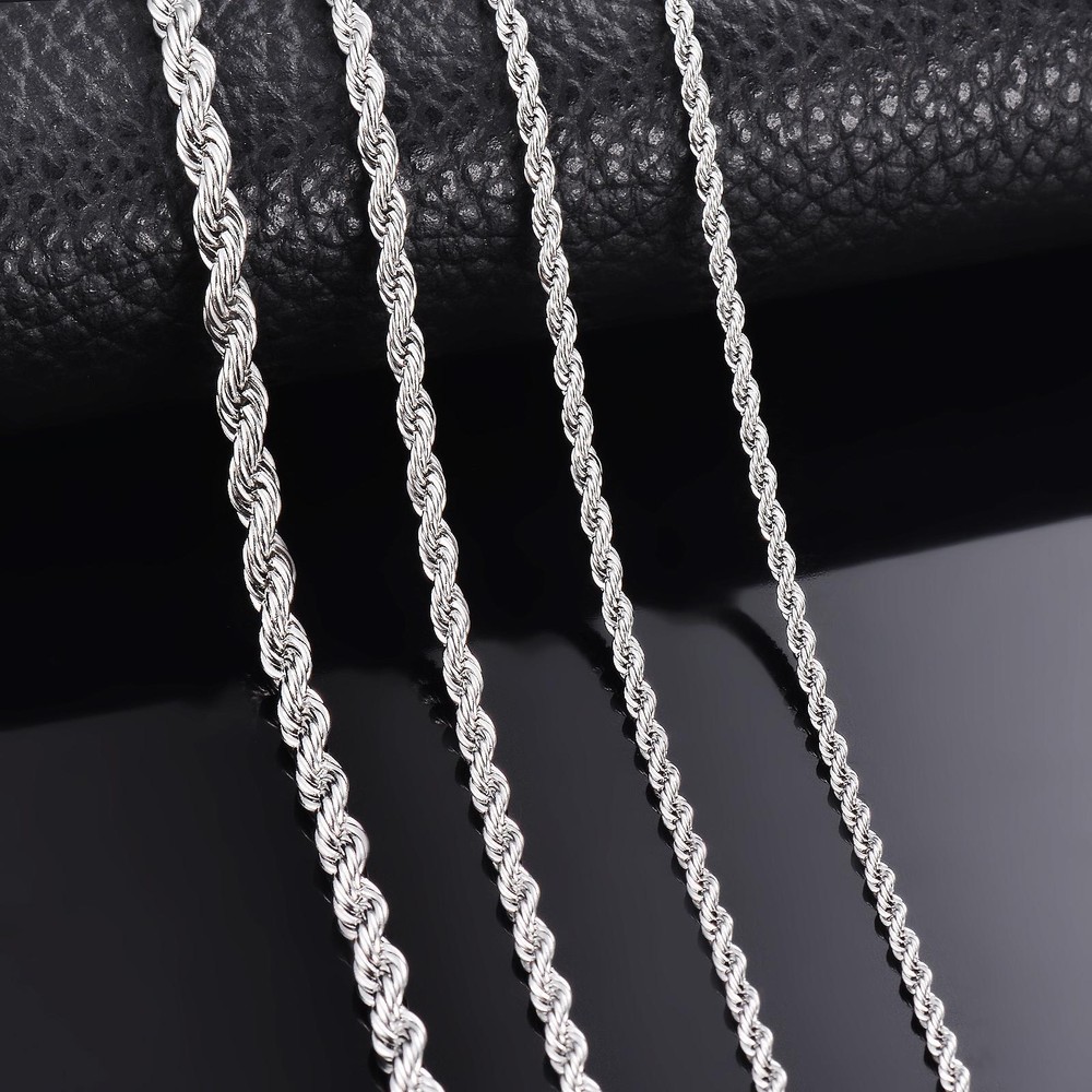 Silver Rope Chain Necklace for Women – Dainty Jewelry Pendant
