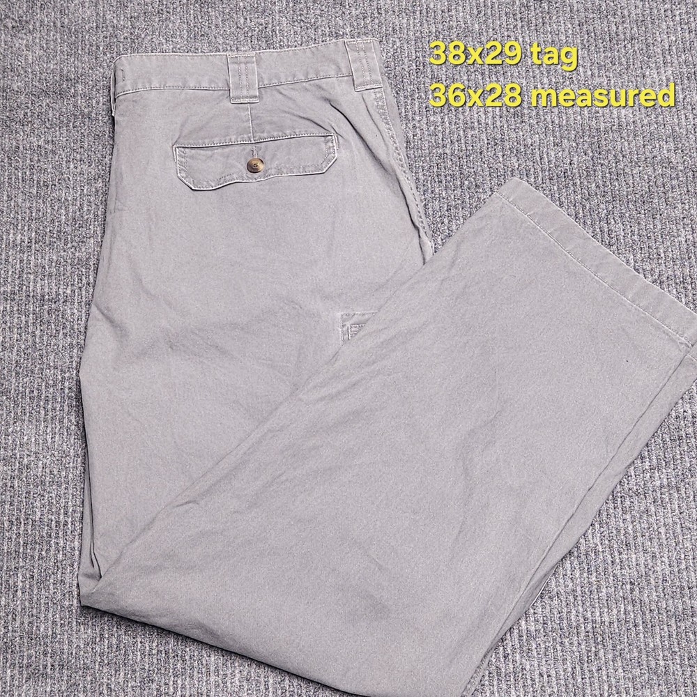 LLBean Tropic-Weight Cargo Pants Men 38x29 (36x28) Grey Classic Fit Straight Leg