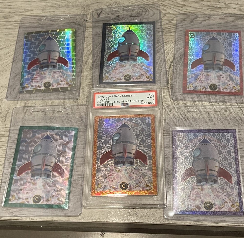 2022 Cardsmiths Currency Series 1 - #20 Bitcoin Rocket - Sapphire Rainbow