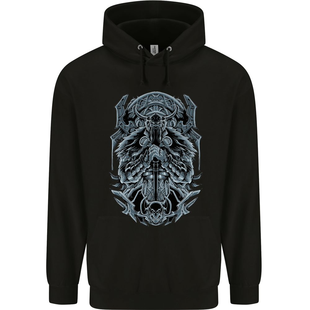 Viking God Odin Valhalla Norse Warrior Mens 80% Cotton Hoodie