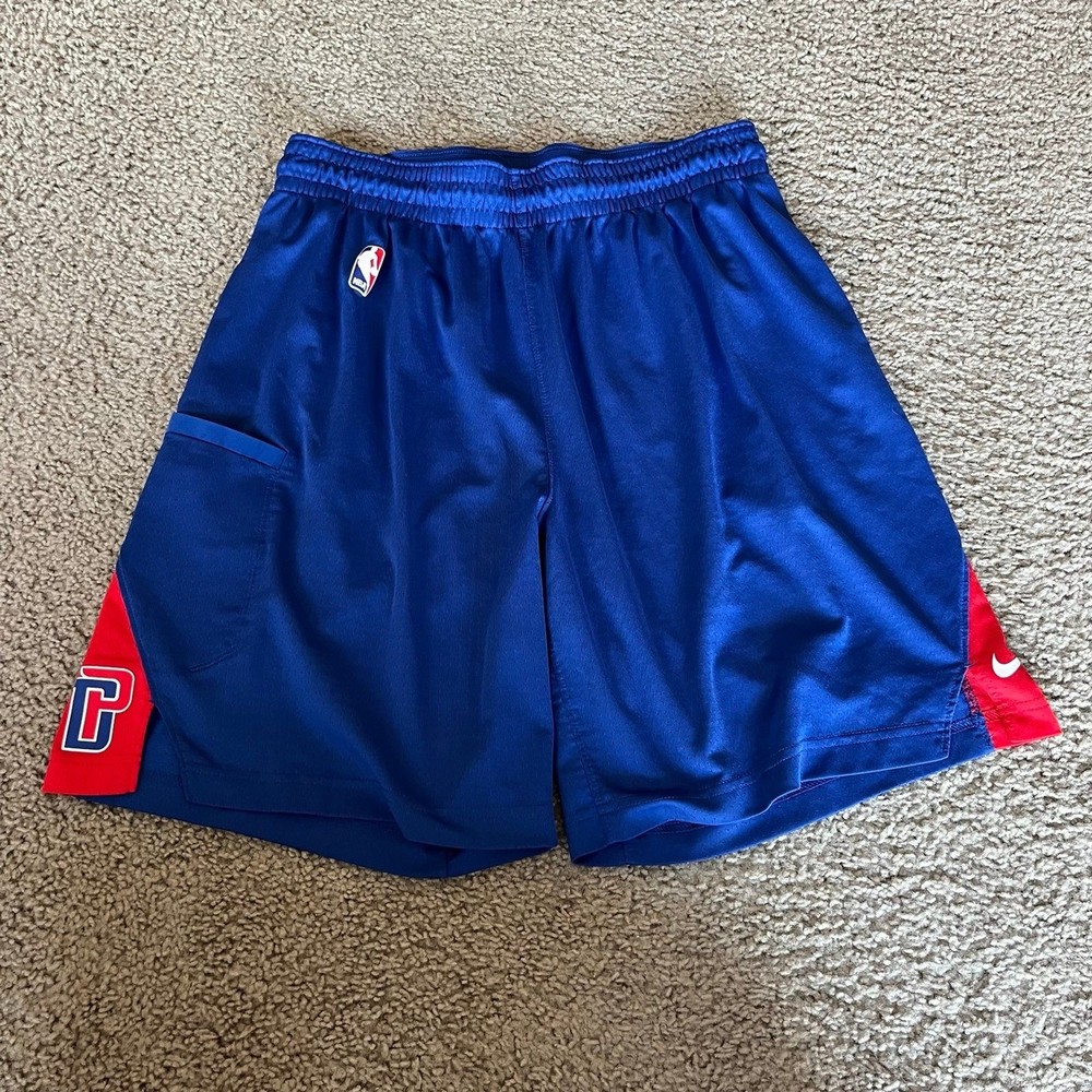 Nike NBA Detroit Pistons Warmup Practice Shorts Blue Mens Size XL Basketball