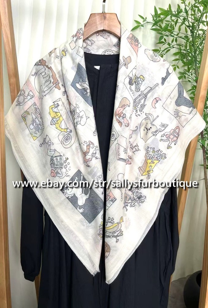 Sallys Cashmere Ring Scarf Wrap Shawl Animals Print Soft Thin Delicate 78