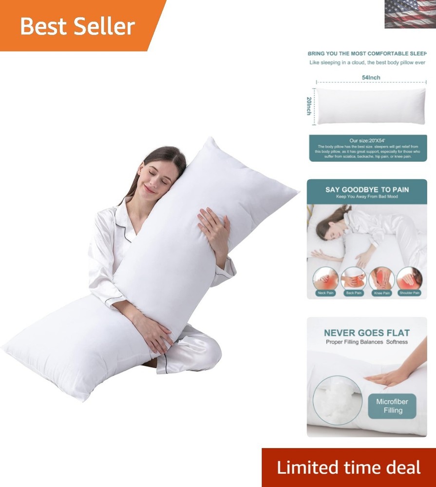 20x54 Inch Soft Polyester Body Pillow Insert for Comfortable Support