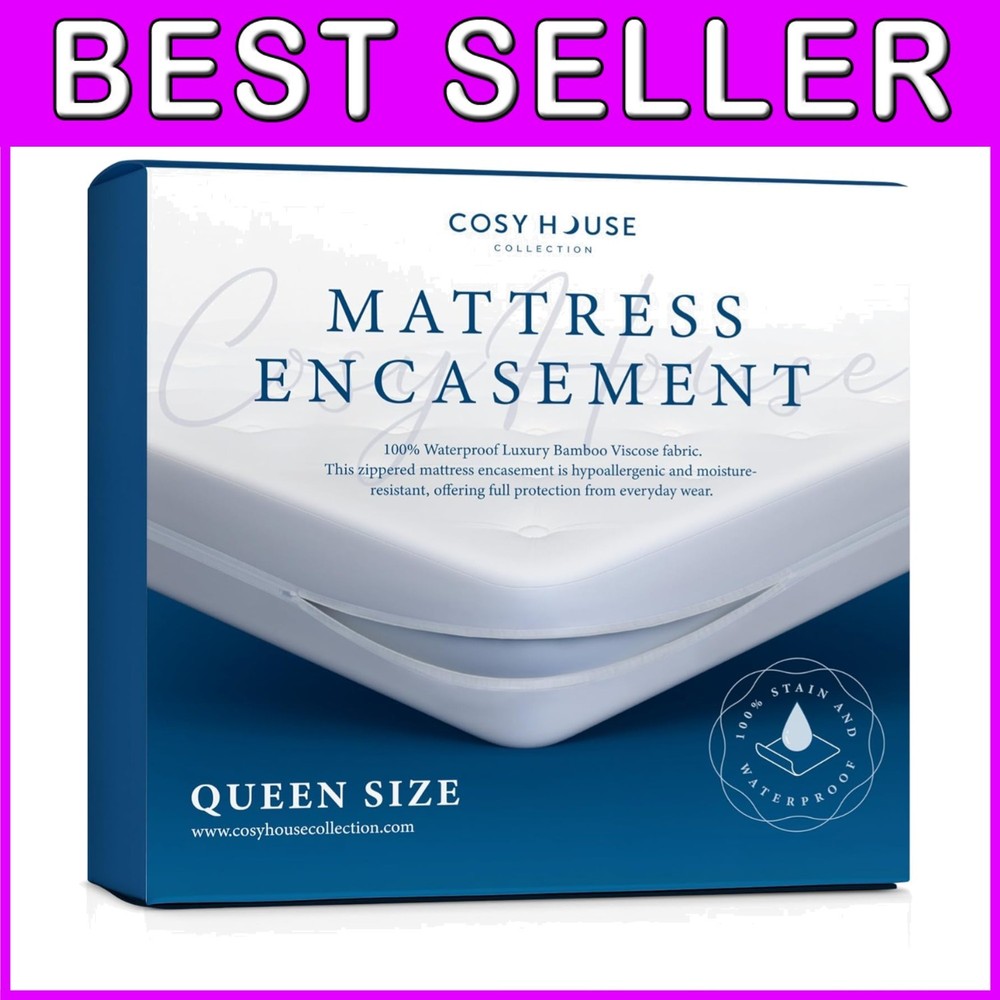 Queen Size Bamboo Mattress Protector - Breathable & Silent