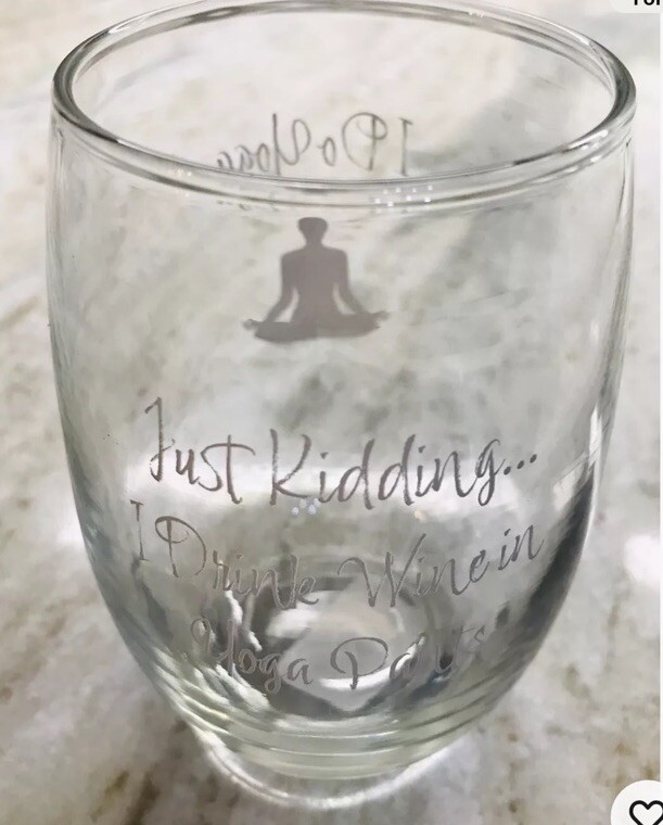 Seamless Cristal Wine Bear Glass Wine I Do Joga I Just Kidding I Drink Wine 17oz
