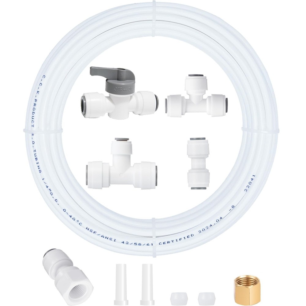 Ice Maker Water Line Kit - Food Grade Refrigerator/Fridge 25 feet, White