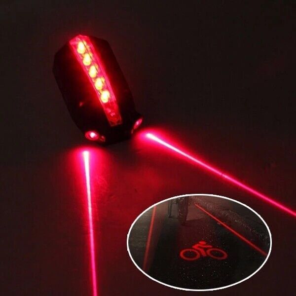 5 LED USB Rechargeable Bike Bicycle Cycling Tail Rear Safety Warning Light Lamp