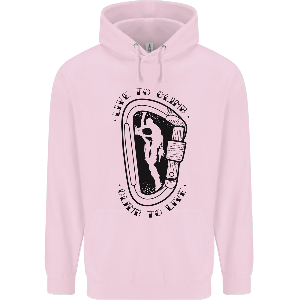 Rock Climbing Live to Climb Climber Mens 80% Cotton Hoodie