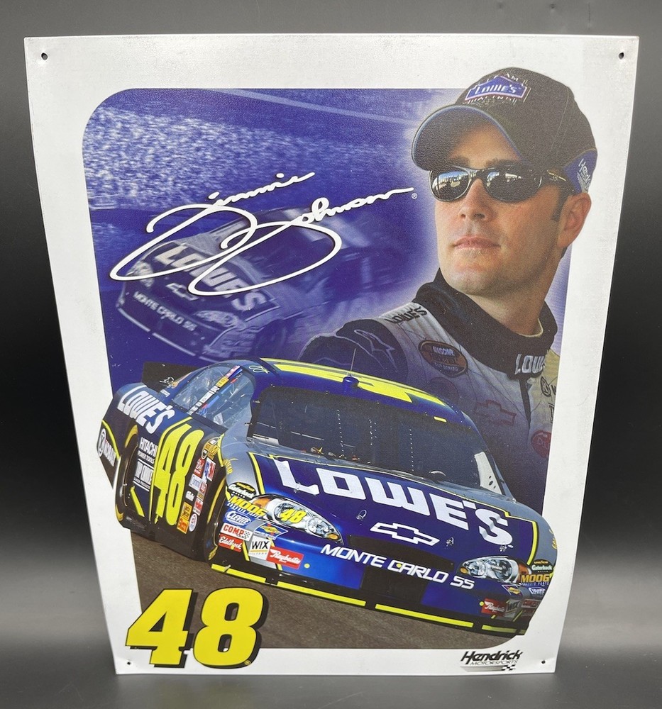 2006 NASCAR Hendrick Motorsports Jimmie Johnson #48 Metal Tin Poster 12x16