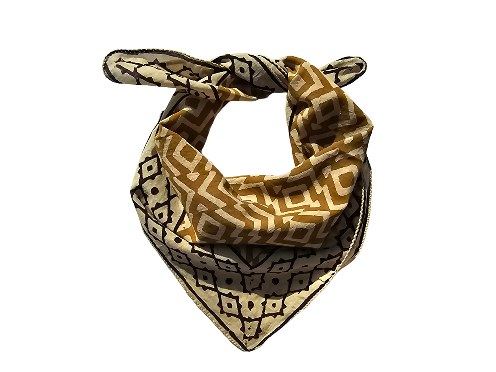 Bohemian Cotton Bandana Scarf Soft Boho Style Neck Accessory  