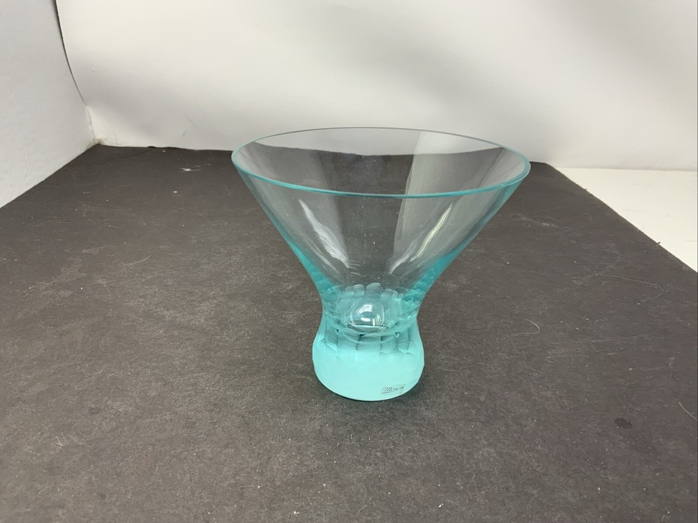 Moser Martini stemless glass in teal from the Pebbles Collection