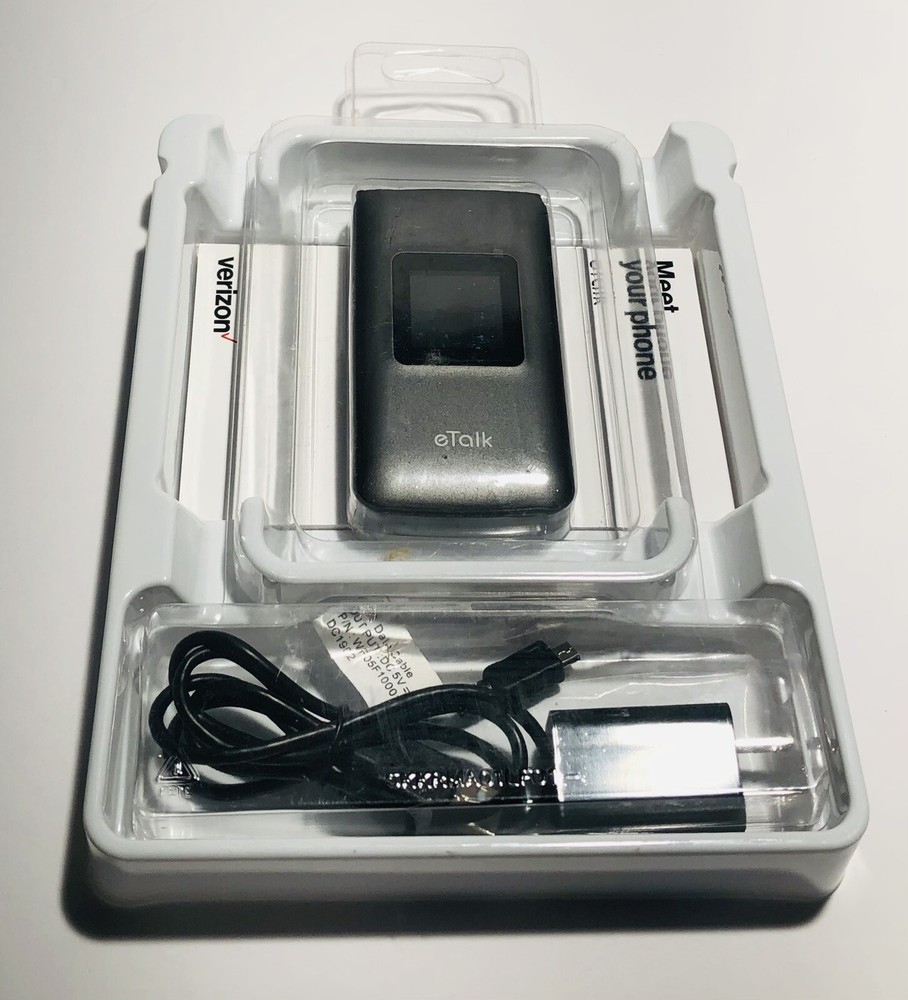 NEW Kazuna eTalk KAZF019PP Gray Verizon Prepaid ONLY Flip Phone 4G LTE