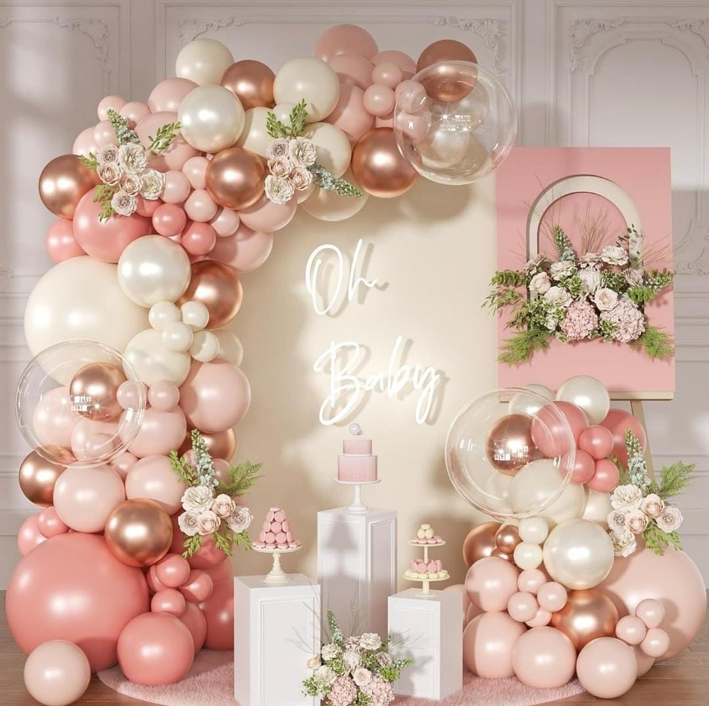 Dusty Pink Balloon Arch Kit 126 Pcs for Wedding, Birthday, Baby Shower Decor