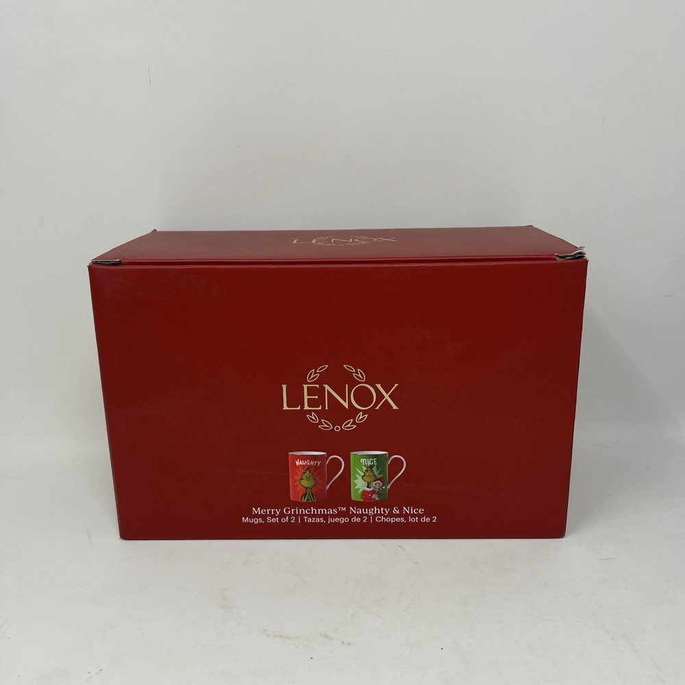 Lenox 14oz Merry Grinchmas Naughty & Nice Mugs Grinch Themed