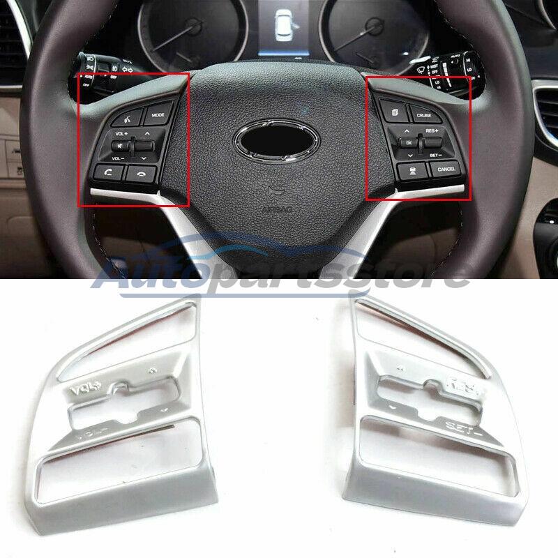 Matte Steering Wheel Button Frame Cover Trim 2pcs For Hyundai Tucson 2016 - 2021
