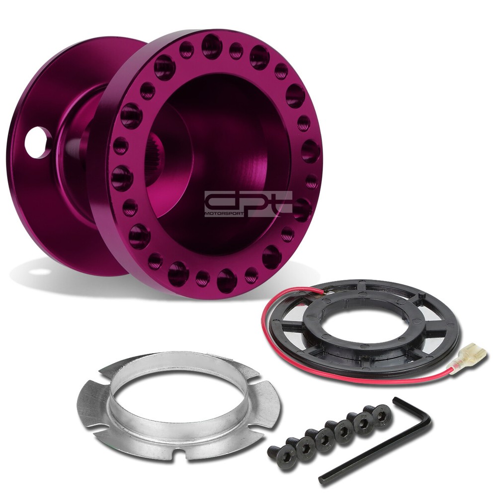 Fit 240Sx 300Zx Sentra Maxima Purple Aluminum Steering Wheel 6-Hole Hub Adaptor