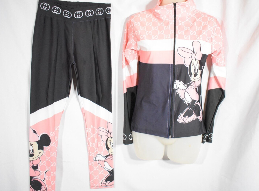 Disney-Inspired Minnie Mouse Activewear Set - Size S (Leggings and Jacket)