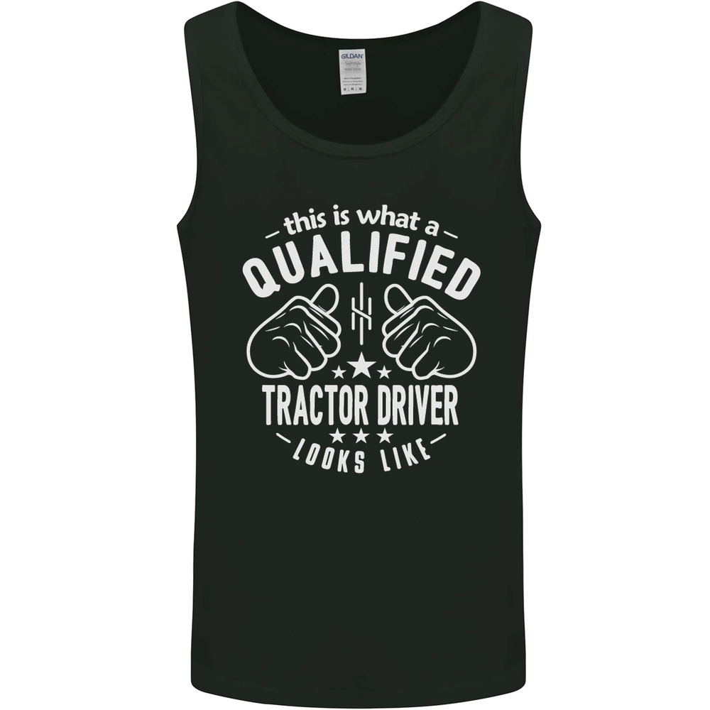 A Qualified Tractor Driver Looks Like Mens Vest Tank Top
