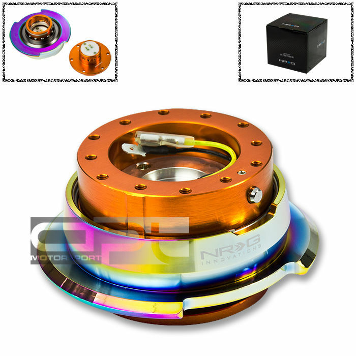 NRG 6-HOLE STEERING WHEEL ROSE GOLD/NEO CHROME GEN-2.8 QUICK RELEASE HUB ADAPTER