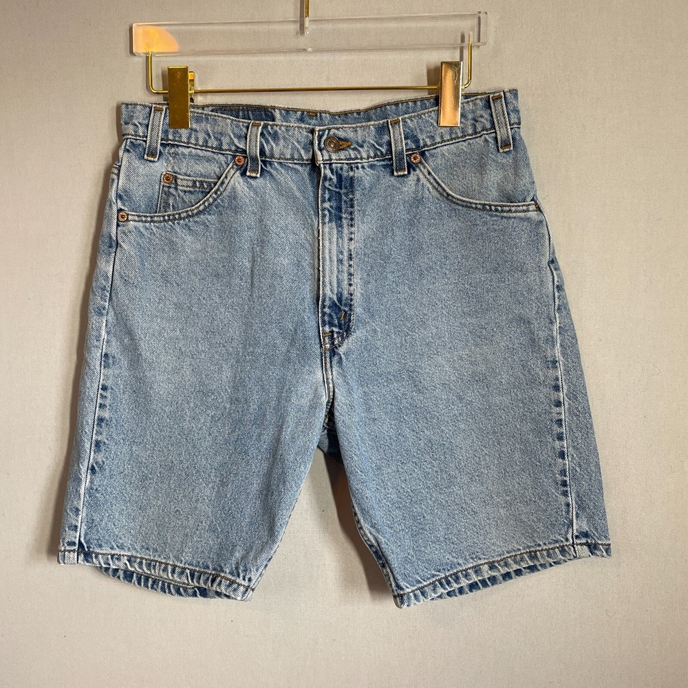 Vintage 90s Levi's Shorts Men 34 Orange Tab 505 Denim Light Wash Casual Jorts