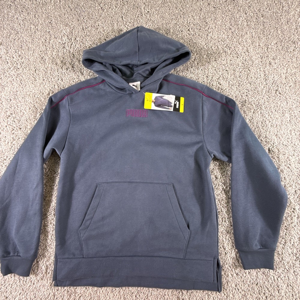 PUMA Women's Fleece Lined Hoodie Long Sleeve Sweatshirt Size: Small Blue, NWT