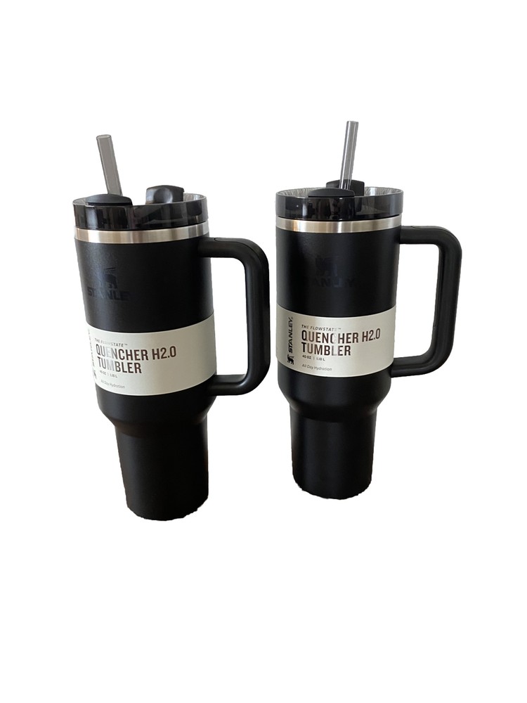 Stanley 40 oz. Quencher H2.0 FlowState Tumbler Black 2 Brand New Fast Ship