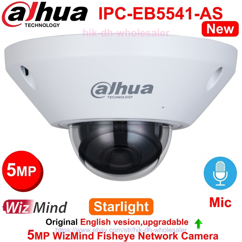 Dahua 5MP AI Fisheye Starlight IP Camera with Mic H.265 PoE IPC-EB5541-AS