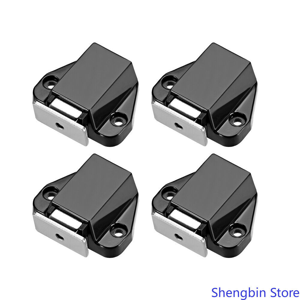 4pcs Touch Magnetic Latches Catch Latch for Cabinet Door Cupboard Black M1K2