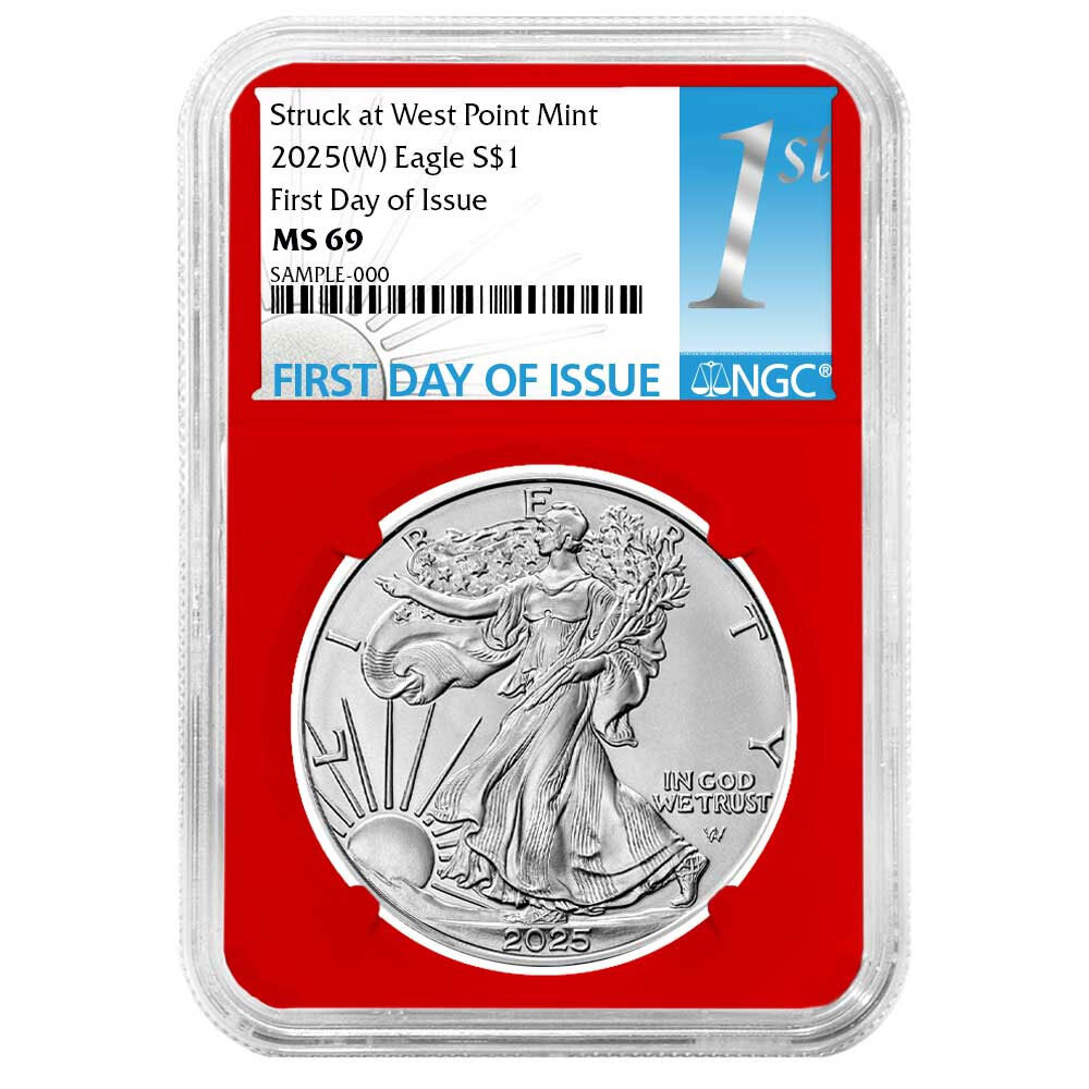 Presale - 2025 (W) $1 1-oz American Silver Eagle NGC MS69 FDI First Label Red...-image