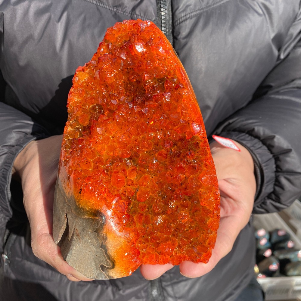 3.1LB Natural Citrine Geode Quartz Cluster Crystal Healing Specimen